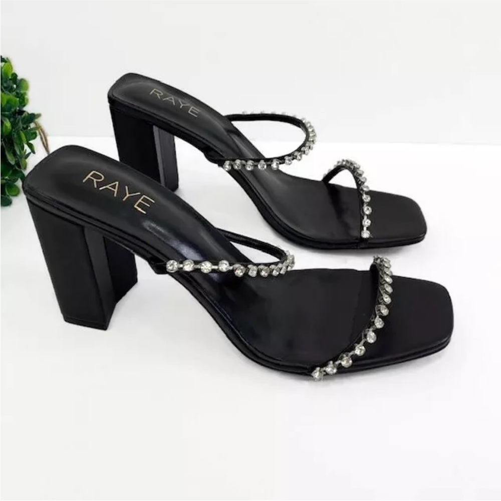 Raye Womens Size 10 Zodiak Heel in Black Jeweled Rhinestone *NEW $185